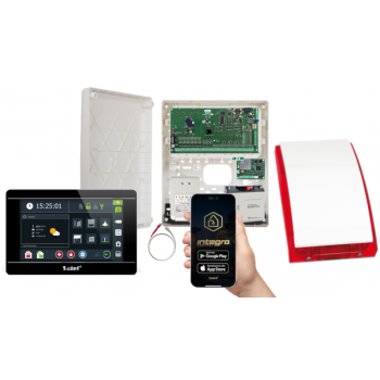 ZESTAW ALARMOWY SATEL INTEGRA 64 + INT-TSI-B + OPU-3P + AWT682 + 17Ah + INT-GSM LTE + SYRENA SP-4001R